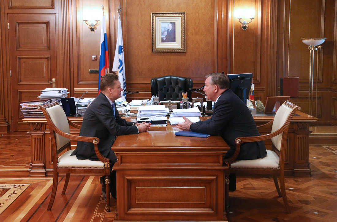 В «Газпроме» состоялась рабочая встреча Алексея Миллера и Александра Карлина