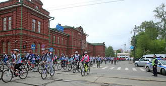 Старт велопробега в Томске.