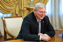 Сергей Жвачкин во время рабочей встречи с Алексеем Миллером