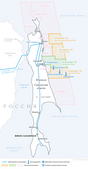 Схема магистральных газопроводов в Сахалинской области
