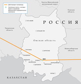 Схема магистральных газопроводов в Омской области