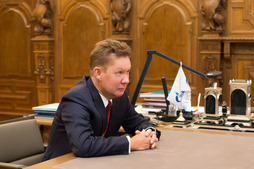 Алексей Миллер во время рабочей встречи с Губернатором Томской области Сергеем Жвачкиным