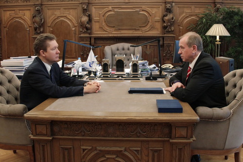 В Санкт-Петербурге состоялась рабочая встреча Алексея Миллера и Губернатора Иркутской области Сергея Левченко