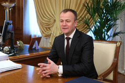 Сергей Ерощенко во время рабочей встречи с Алексеем Миллером