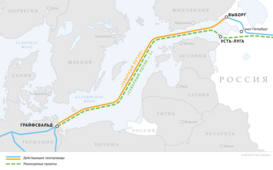 Схема газопроводов „Северный поток“ и „Северный поток — 2