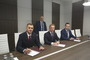 Церемония подписания соглашения в присутствии заместителя Председателя Правления — начальника Департамента ПАО «Газпром» Олега Аксютина.