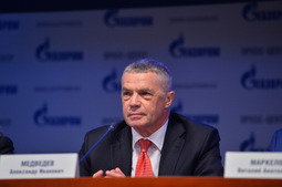 Александр Медведев во время пресс-конференции «„Газпром“ на Востоке России, выход на рынки стран АТР»